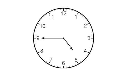 Klocka som visar att klockan är 16:45